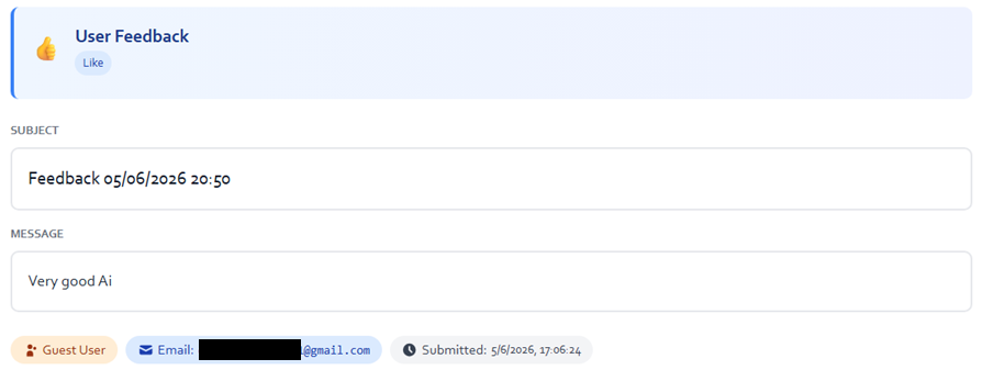 Learner feedback screenshot saying the AI is very good